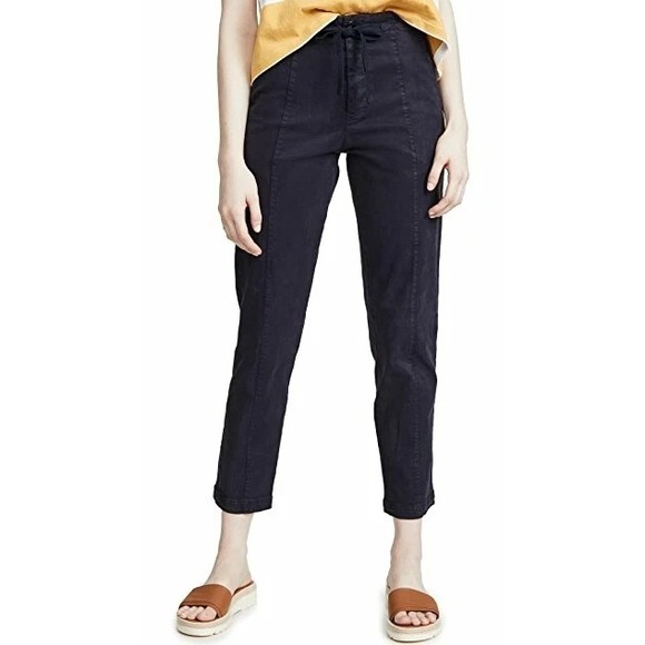 Alex Mill Ankle Chino Pants Women 2 Navy Blue Twill Drawstring NWOT $225